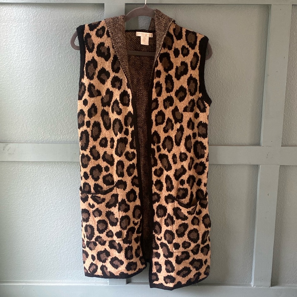 Christian Siriano Leopard Wool Vest